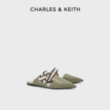 CHARLES&KEITH Летняя женская обувь CK1-70900295, женские мюли в полоску с острым носком на треноге