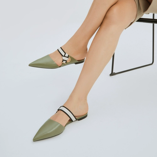 CHARLES&KEITH Летняя женская обувь CK1-70900295, женские мюли в полоску с острым носком на треноге