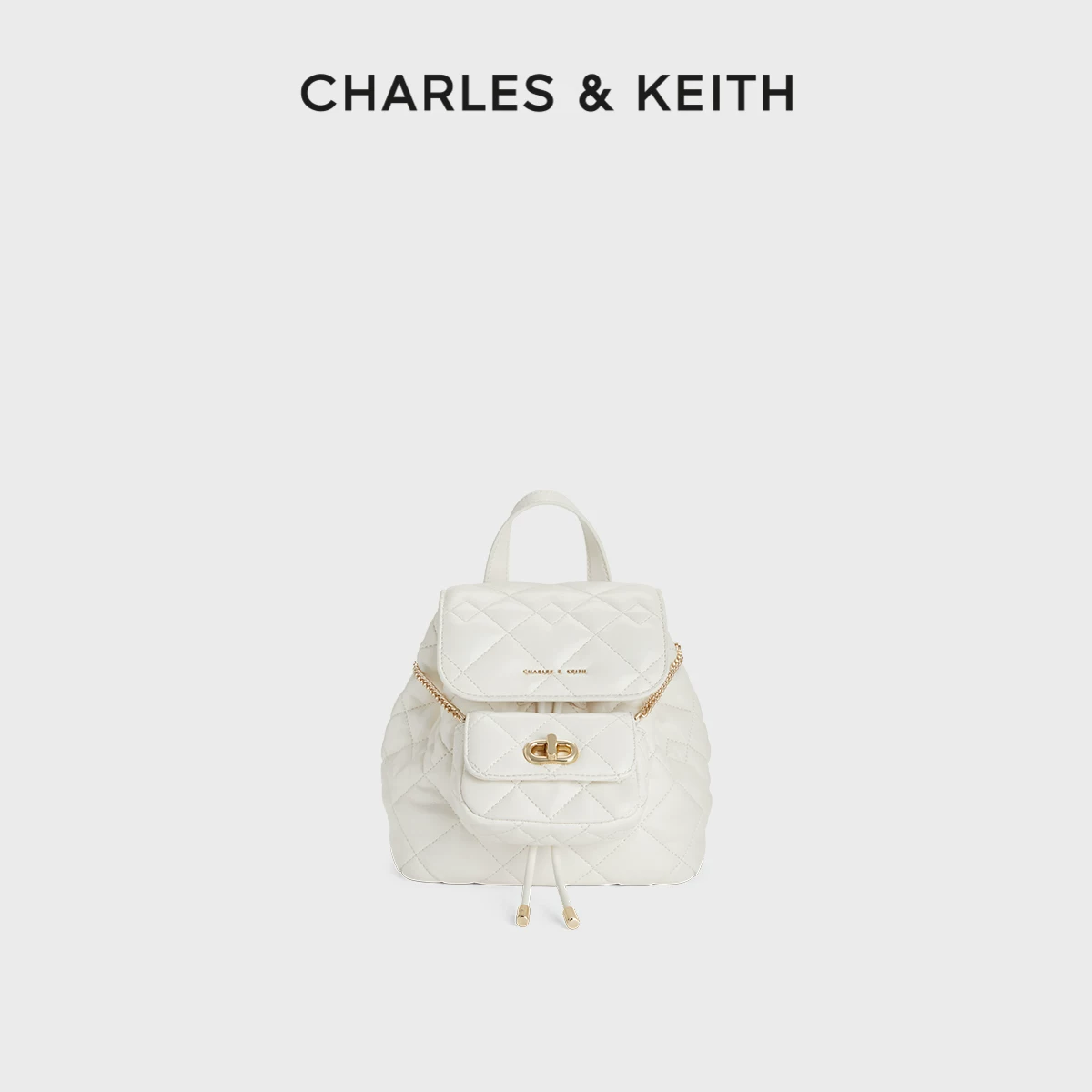 Charles&keith, capacious backpack with diamond pattern, Birthday gift