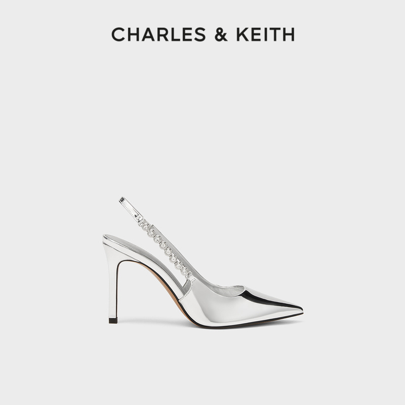 CHARLESKEITH SPRING SUMMER WOMEN SHOES CK1-60280377 FASHION CHAIN POINTED HIGH HEEL SANDAL WOMEN-Taobao
