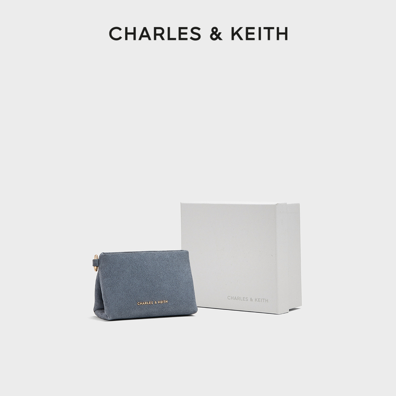 Charles&Keith26 New Autumn Style Ck6-10681295-1 Fashionable Suede Clutch Mini Wallet