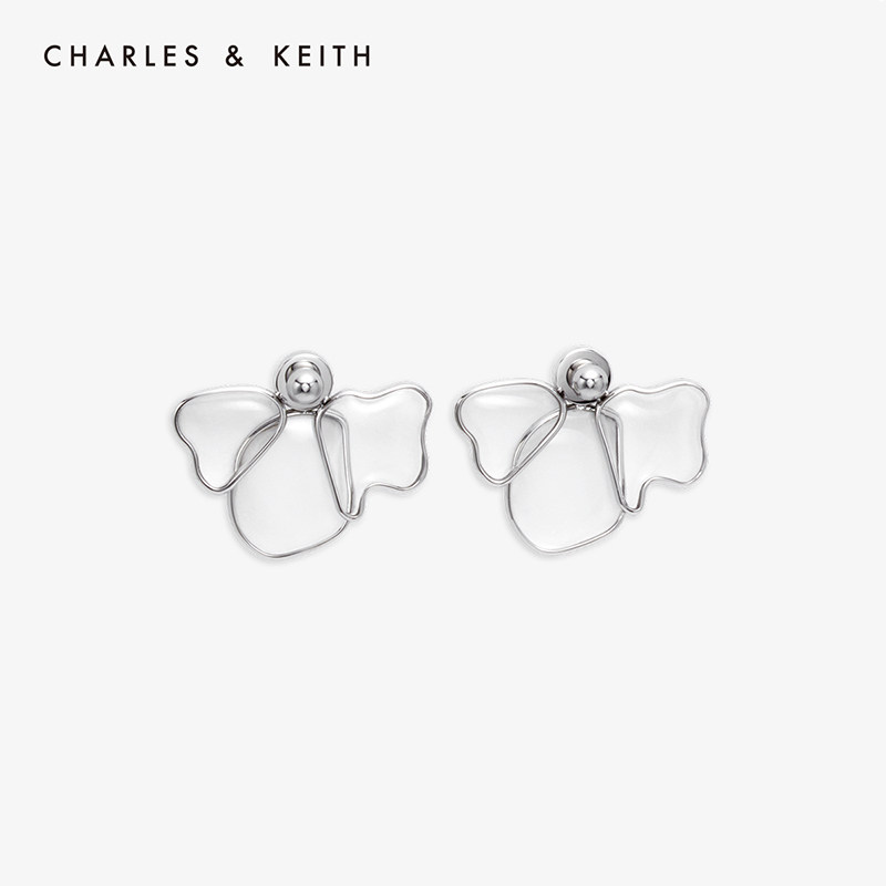 CHARLES & KEITH Accessories CK5-41470019 Vintage Petal Decoration Ladies Shape Earrings