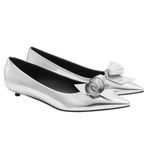 (Mid-year discount) CHARLESKEITH womens shoes CK1-60361492 kitten heel shiny pointed toe shoes