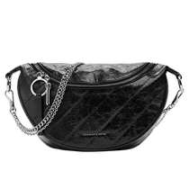 CHARLESKEITH24 autumn new style CK2-80151417 soft leather chain crossbody waist bag for women