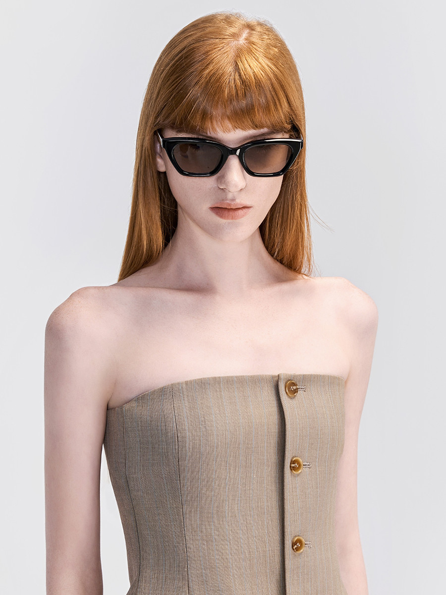 Charles&Keith Autumn and Winter Sunglasses Ck3-91280588 Fashionable Retro Cat-Eye Sunglasses Sunglasses