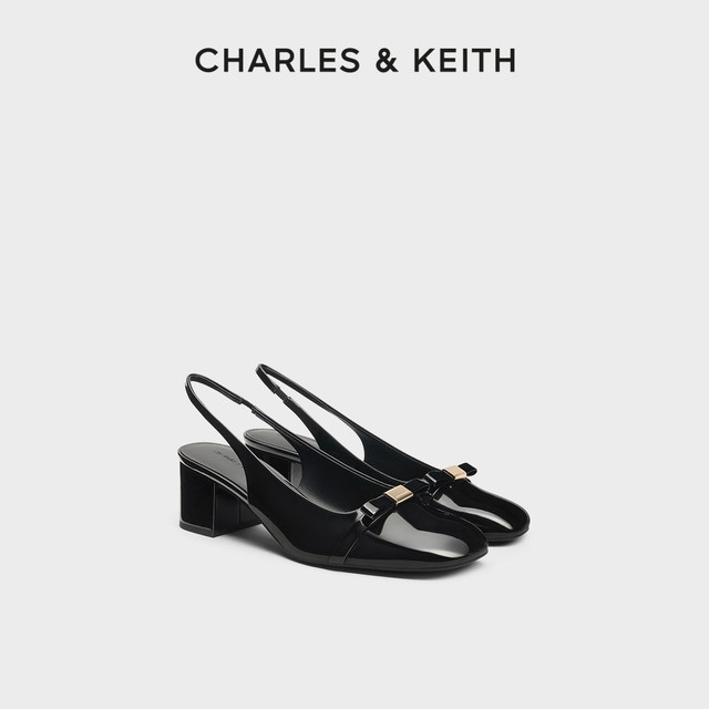CHARLESKEITH round toe square heel bow sandals