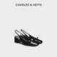 CHARLESKEITH round toe square heel bow sandals