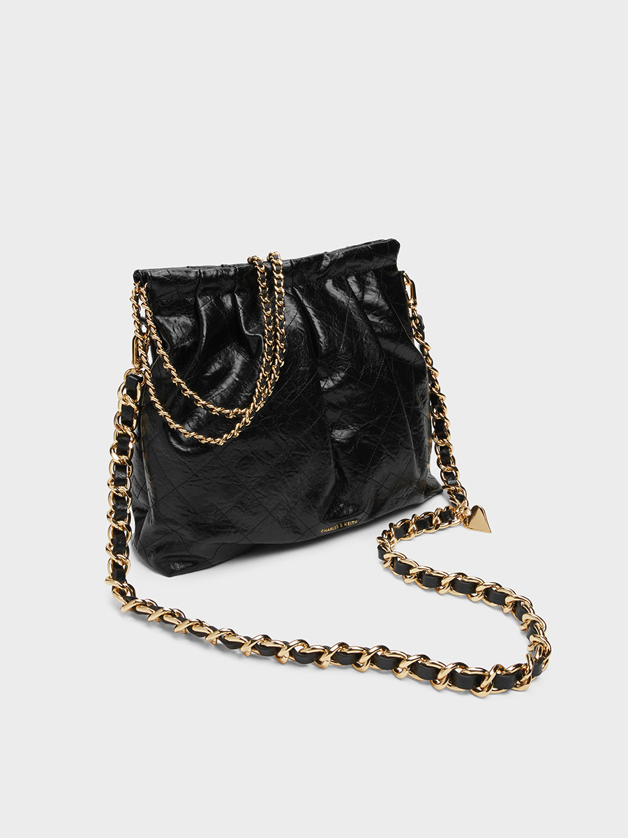 Charles & Keith Autumn Women's Bag Ck2-40671449 Large Capacity Shoulder Tote Bag Hobo Bag Wedding Bag for Women