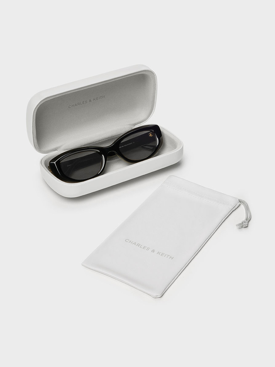 Charles&Keith25 New Autum Style Ck3-81280605 Retro Narrow Frame Cat-Eye Sunglasses