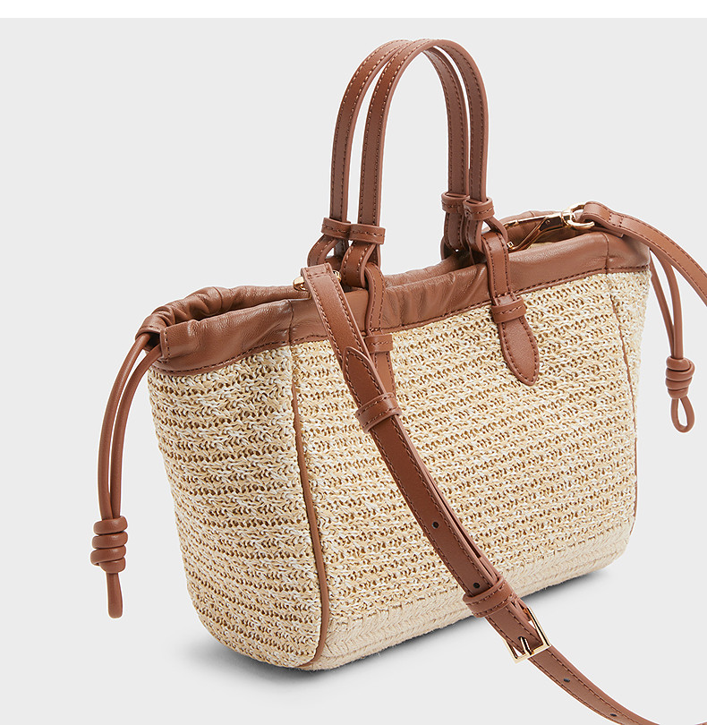 Сумка charles&keith秋季女包ck2-30671602-2大容量覆古编织托特包女 &