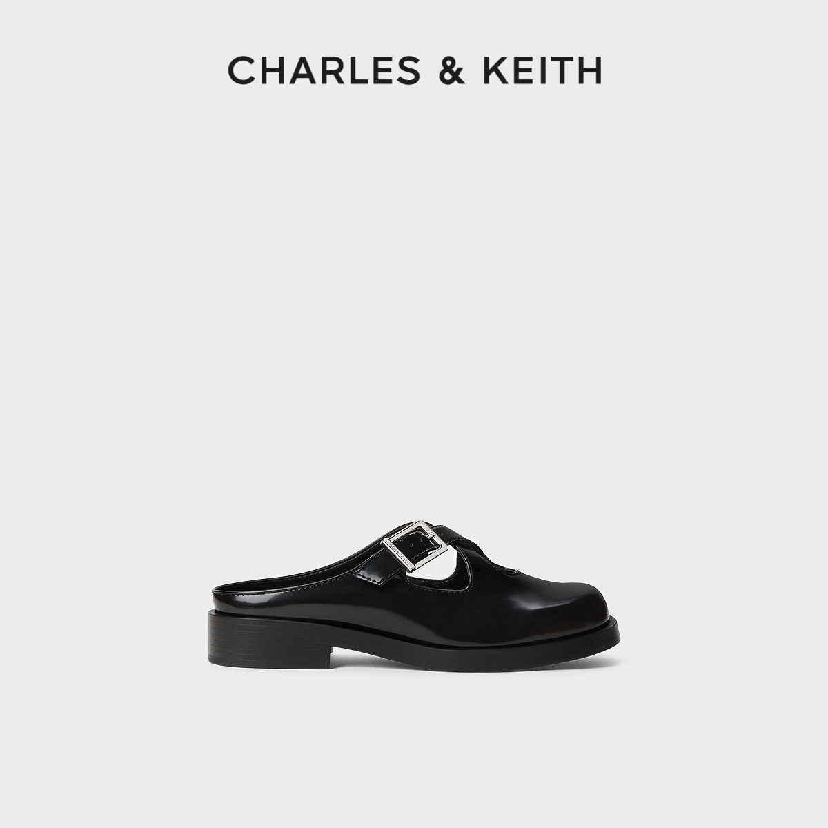CHARLES&amp;KEITH 春夏レディースシューズ CK1-70920147 シンプルクロスバックルミュール 包頭ハーフスリッパ