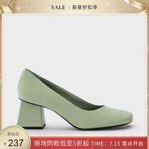 CHARLES & KEITH Spring SUMMER discount CK1-60280291 WOMENs SIMPLE commuter thick high heel shoes