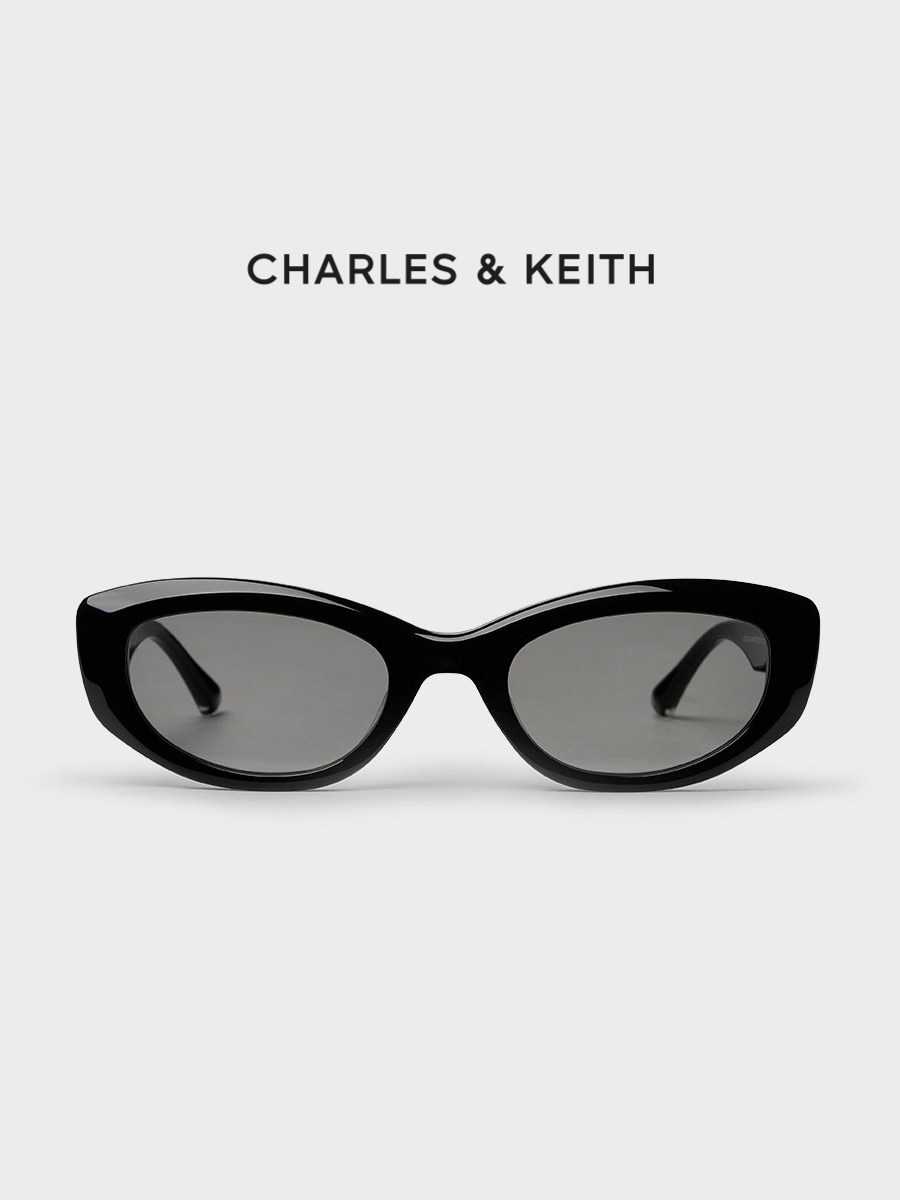 Charles&Keith25 New Autum Style Ck3-81280605 Retro Narrow Frame Cat-Eye Sunglasses