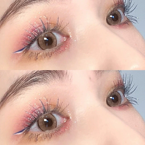 女 女 媞 媞 媞 媞 媞 14,5 черный большой диаметр xiocai net red Натуральные разрывы цветочные коричневые контактные линзы tn