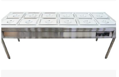 Stainless steel 12-cell electric heating insulation sales table sales car commercial insulation soup pool fast food car porridge water truck