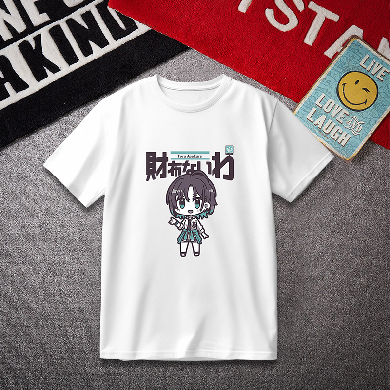 Idolmaster Shiny Colors Akiyama Tou Short-Sleeved T-Shirt Cotton Anime Merchandise Summer Clothes T-Shirt