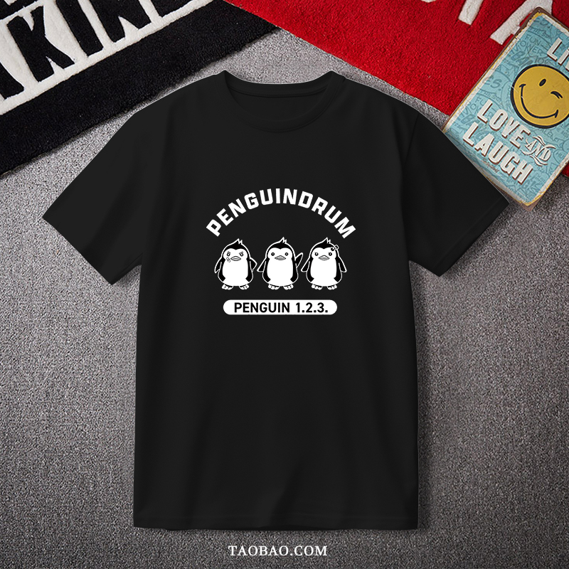 Rotating Penguin Jar Crystal Princess Merchandise Short Sleeve T-Shirt Pure Cotton Summer Breathable Anime T-Shirt