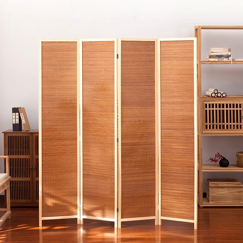 Japanese simple screen partition wall Folding screen Entrance folding mobile living room Simple modern bamboo barrier curtain bed