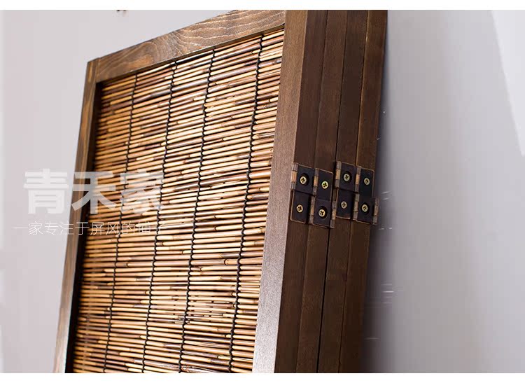 Trung Quốc gỗ rắn màn hình gấp màn hình hiên phân vùng sậy gấp di động mù khách sạn nhà hàng phòng khách nghệ thuật phòng ngủ - Màn hình / Cửa sổ vách ngăn phòng khách bằng gỗ đẹp