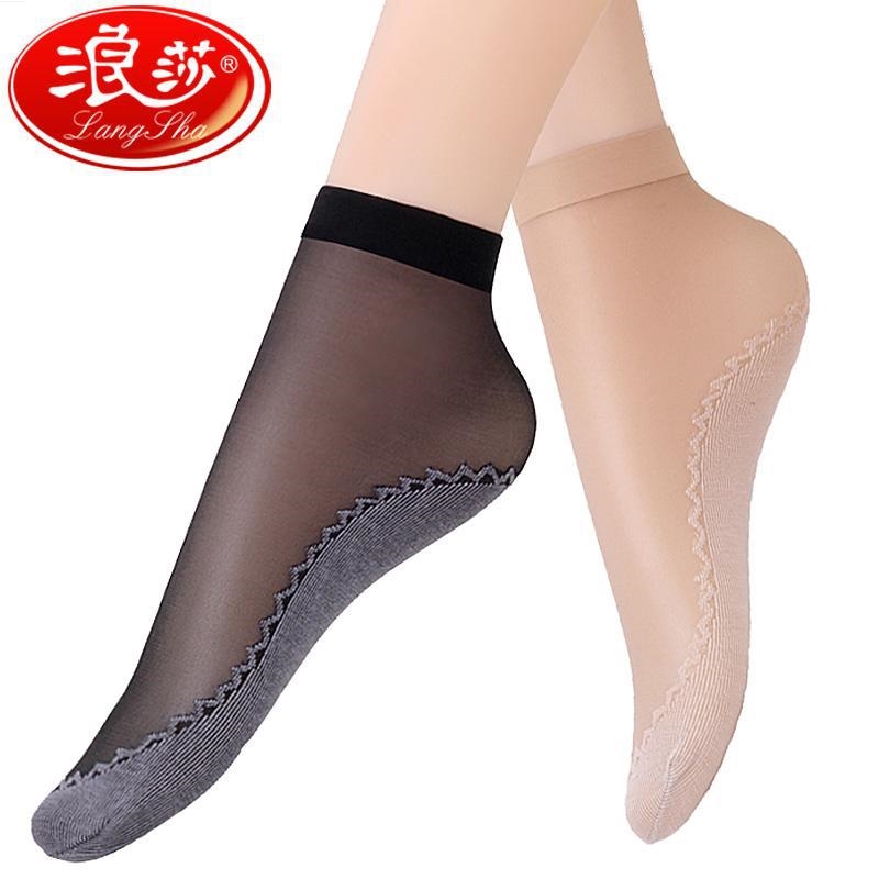 Langsha stockings thin non-spinning socks summer cotton bottom wear-resistant non-slip flesh-colored anti-hook silk short stockings for children