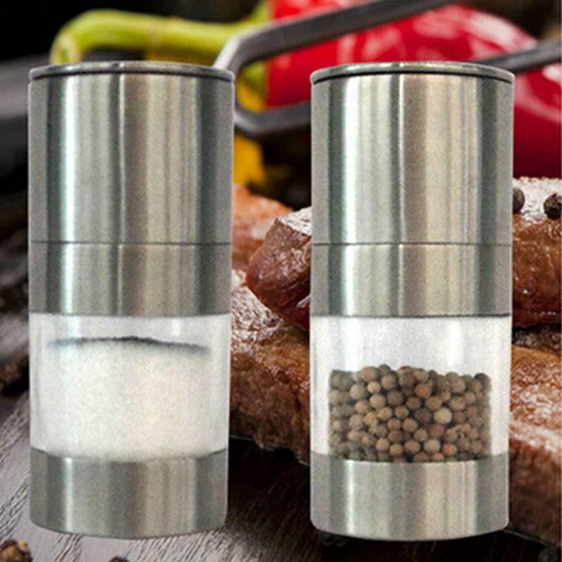 Silver Manual Salt Pepper Mill Stainless Steel Grinder