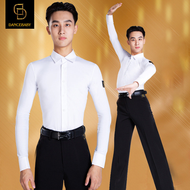 dancebaby Latin Dancing Dress Men's National Standard Dance Waltz Social Dance Costume Performance Training Dress Top DA799