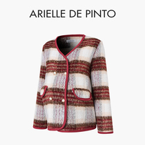 French ARIELLE DE PINTO maternity wear spring style small fragrance thickened temperament plaid woolen jacket