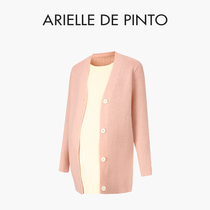 French ARIELLE DE PINTO maternity wear spring fashion fake two-piece spliced ​​slimming knitted sweater