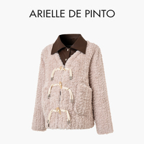 French ARIELLE DE PINTO maternity wear spring style loose thickened horn button lamb wool cotton coat