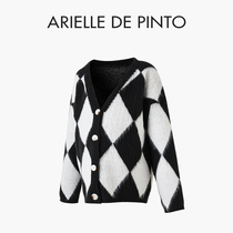 French ARIELLE DE PINTO maternity wear spring lazy style diamond thick knitted cardigan jacket