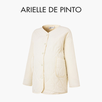 French ARIELLE DE PINTO maternity spring V-neck single-breasted plus velvet warm cotton jacket
