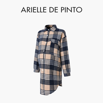 French ARIELLE DE PINTO maternity spring retro plaid pattern loose long-sleeved jacket