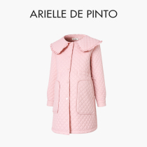 French ARIELLE DE PINTO maternity wear spring large size loose rhombus mid-length cotton jacket