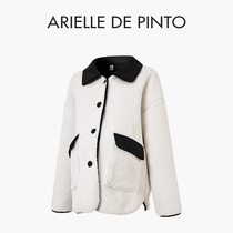 French ARIELLE DE PINTO maternity wear spring style thickened lapel small fragrant lambswool jacket