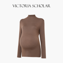 French ARIELLE DE PINTO maternity wear autumn style stylish half-high collar with slim bottoming sweater