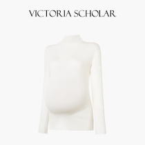 French ARIELLE DE PINTO maternity wear autumn German velvet warm half-high collar with elastic bottoming shirt