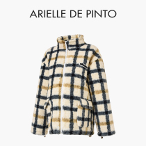 French ARIELLE DE PINTO maternity wear spring style lazy style thickened lamb wool plaid jacket