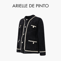 French ARIELLE DE PINTO maternity wear spring imitation mink velvet thickened cardigan jacket top