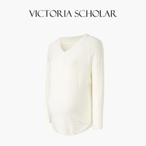 French ARIELLE DE PINTO maternity wear autumn trendy mom loose lazy style slimming sweater top