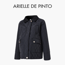 French ARIELLE DE PINTO maternity wear winter diamond-shaped brushed stitching college-style cotton jacket