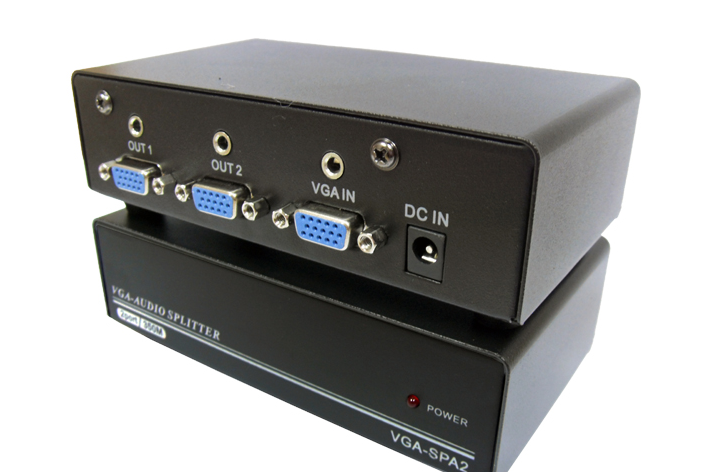 vga audio-video dispenser to pick up projector display Longheng VGA-SPA2 1 in 2 out with power supply 350HZ original