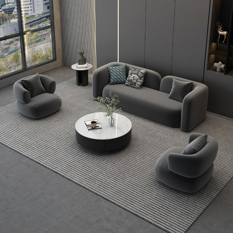 Office Sofa Tea Table Combo Suit Brief Modern Reception Talks Sofa Industrial Wind Retro Creative Sofa-Taobao