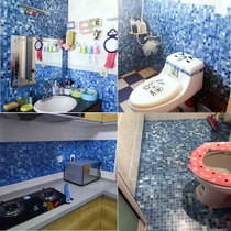 Mosaic stickers Toilet Bathroom tile Bathroom waterproof wallpaper Self-adhesive floor stickers Household kitchen oil-proof