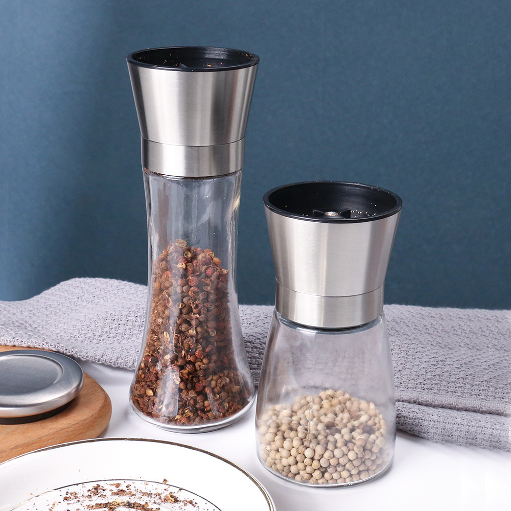 Valley Bang Now Grinding Black Pepper Grinder Stainless Steel Home Manual Milling Prickly Pepper Sea Salt Crushed Powder Grain Sauce Bottle