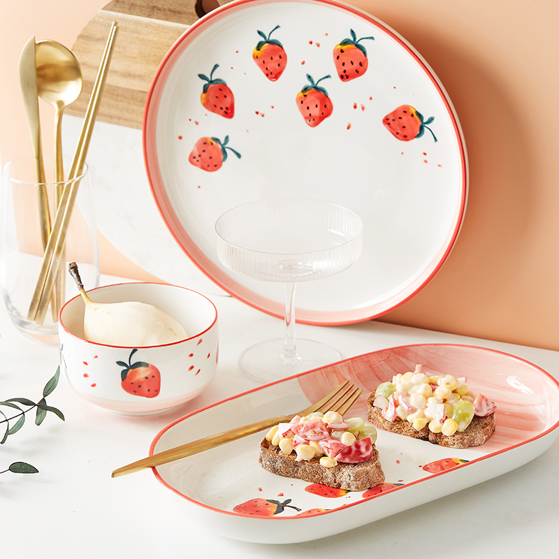 Suit dish plate combination dishes Nordic household trill.net red fish dish, lovely creative new ceramic tableware