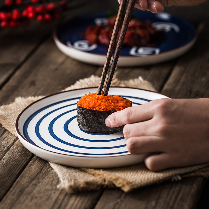 Dessert salad disc household dish dish dish dish Japanese - style steak hand - made ceramic disc western - style food plate breakfast restoring ancient ways