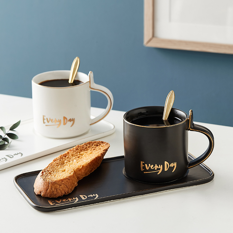 Nordic up phnom penh ceramic cup coffee cup small European - style key-2 luxury afternoon tea cups with snack dribbling spoon set