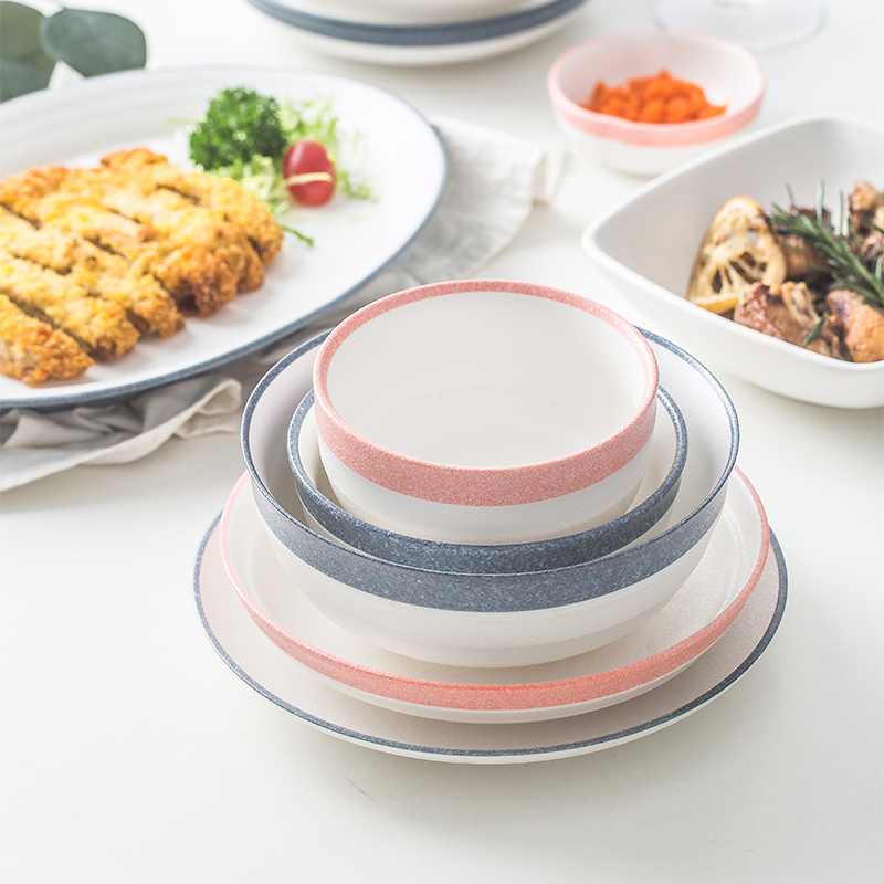 Japanese ins cutlery set ceramic dishes home dishes Nordic bowl chopsticks web celebrity move to use to use the set of plates