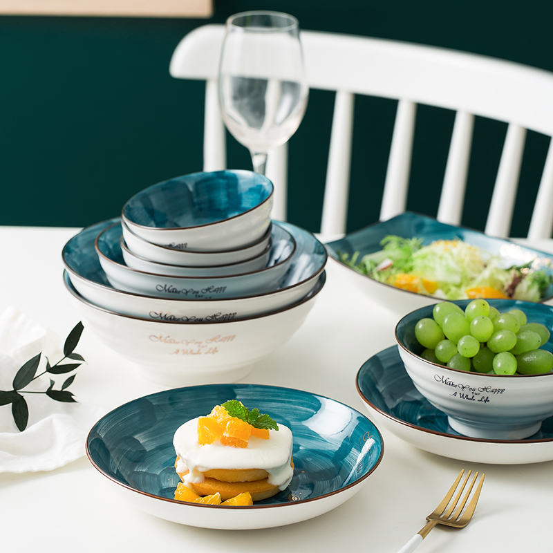 A Japanese dish dish dish creative household fish dish move salad plate ceramic plate Nordic tableware ins web celebrity plates