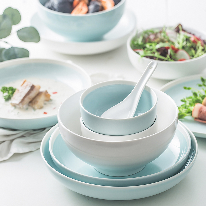 Ins Nordic ceramic plate combination suit dish dish creative dish household dinner plate Japanese contracted web celebrity tableware